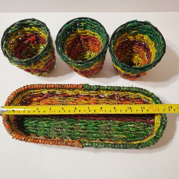 Recycled Bag Planters Handmeade in India from Recycled Bags Multi-colored - Picture 13 of 15